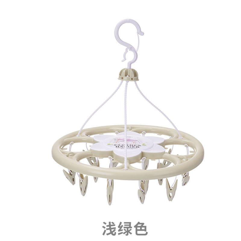 

Пластиковая круглая портативная сушилка с прищепками для носков, нижнего белья, детской одежды светло-зеленый