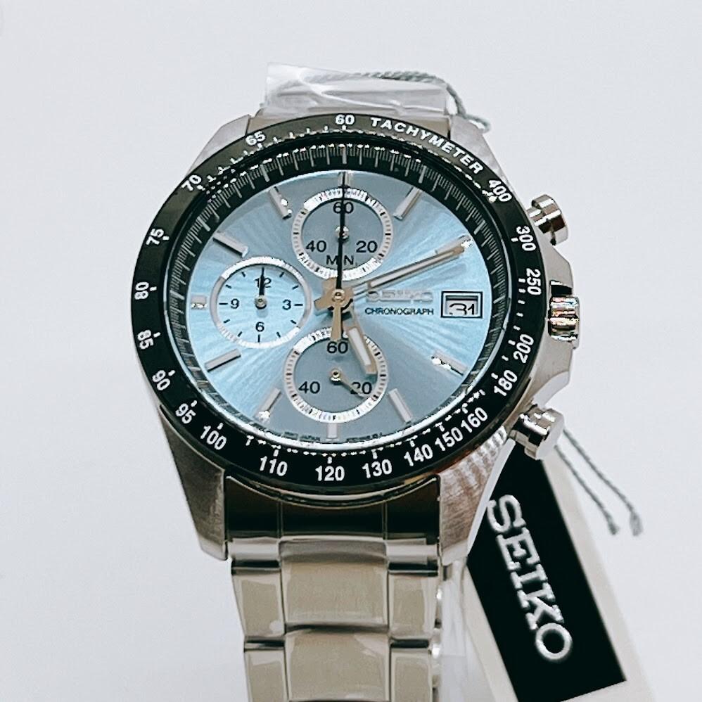 SEIKO SBTR029 Spirit SELECTION Chronograph Stainless Steel Watch Blue 39.8mm