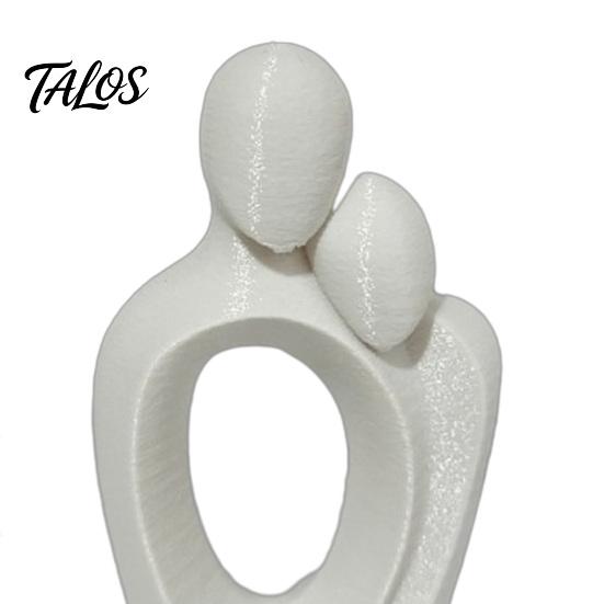 Integrated One-piece Design 3D Printed One Heart Couple Statue, Abstract Hugging Lovers Figurine with Stable Base, Minimalist Ornaments Love Sculpture