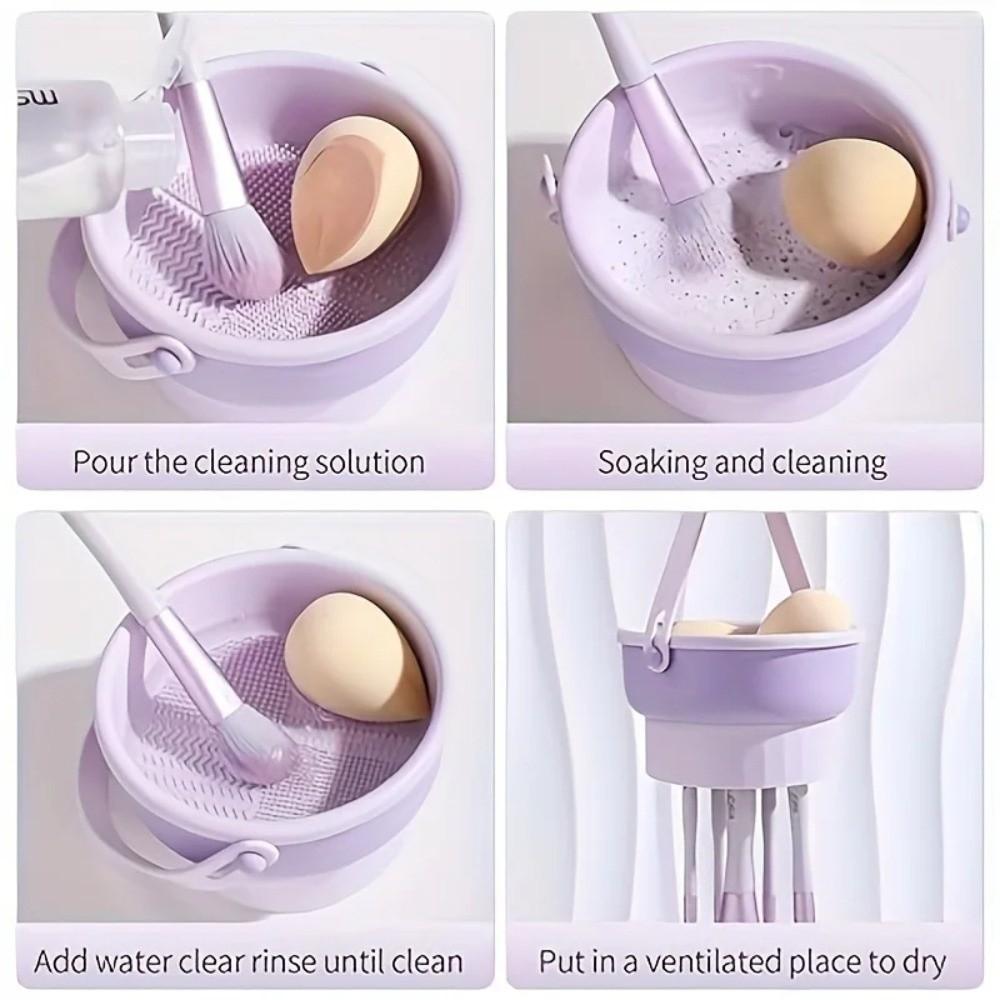 Silicone Makeup Brush Cleaner 3-In-1 Cosmetic Brush Cleaning Tools New Drying Rack Beauty Tool Kit