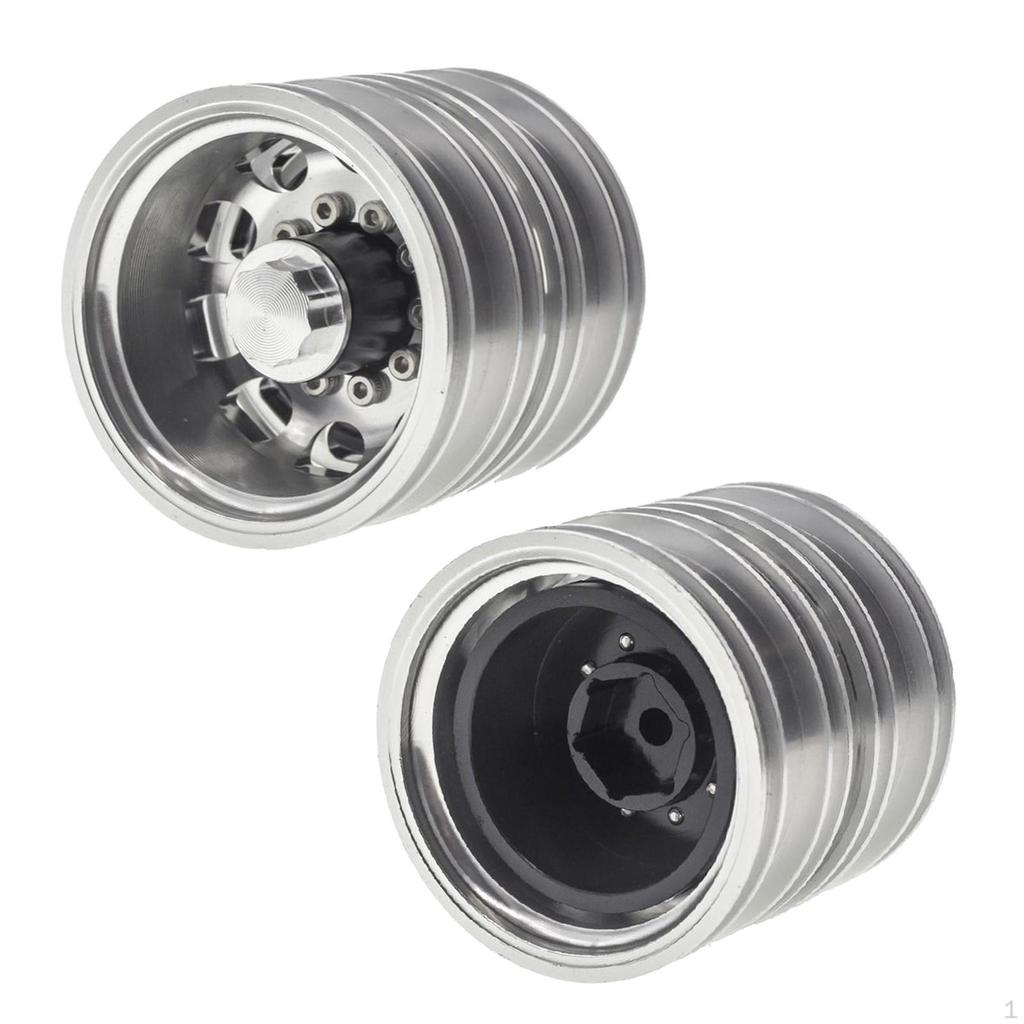 2pcs RC Car Alloy Rim Hub :14 Scale Freight Truck DIY Modified Replacement Model