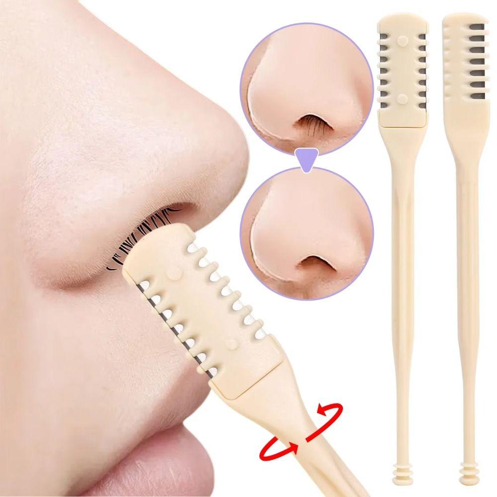 5PCS/10PCS Double Sided Nose Hair Trimmers Cleaning Nose Hair Trimmer Portable Ear Scoop Hair Scraper Shaving Nose Hair Trimmer