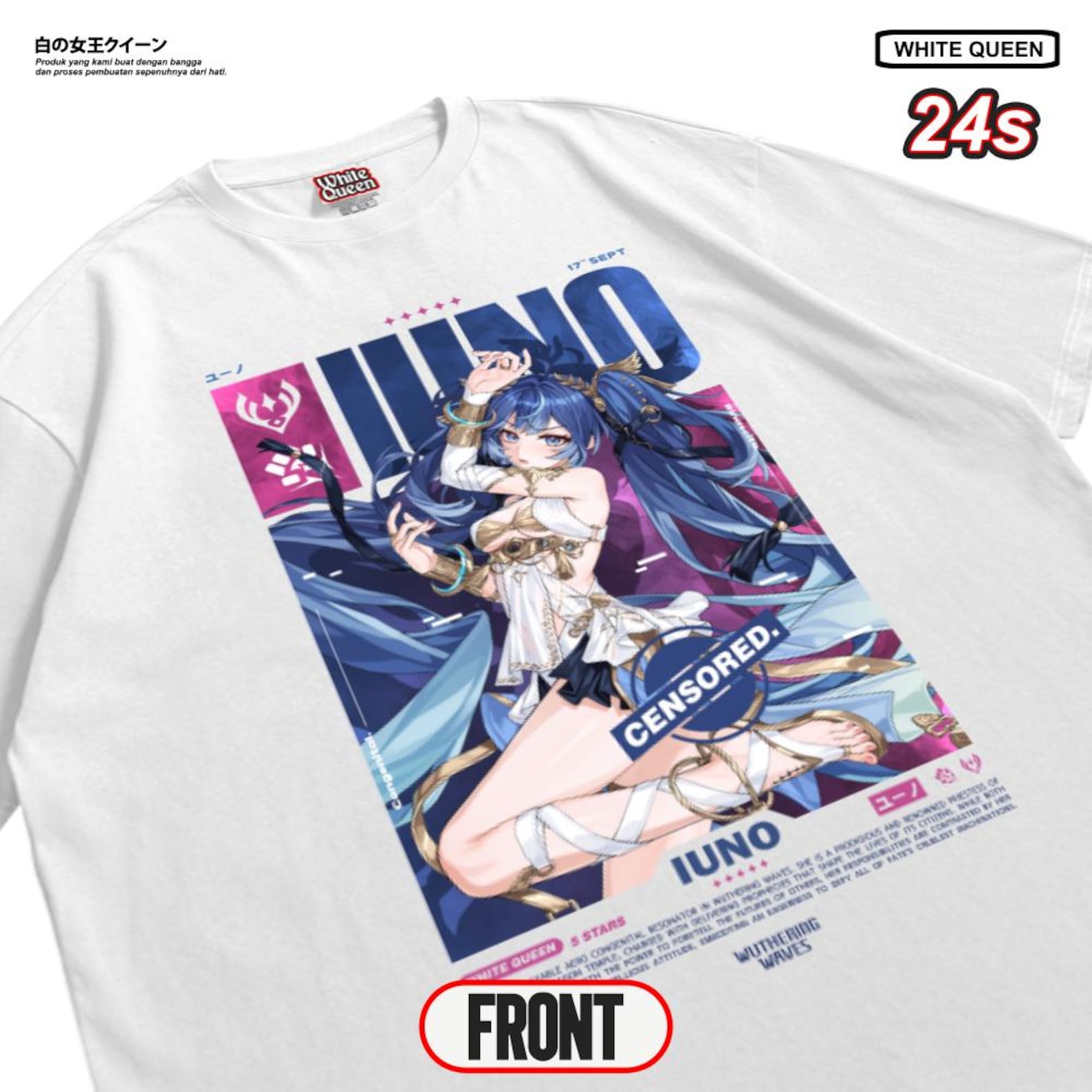 Wuthering Waves Luno T-Shirt – WuWa Anime Game Graphic Tee XL