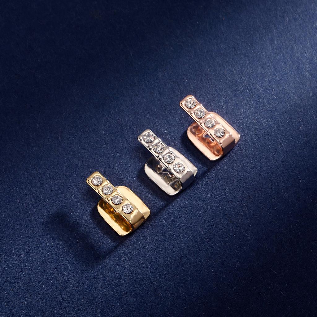 Pojedynczy Pionowy Sztabka Pusta Podwójny Zestaw Zębów Codzienny Uliczny Cool Zęby Złote Inkrustowane Diamentami Hip-Hop Wszechstronne Akcesorium