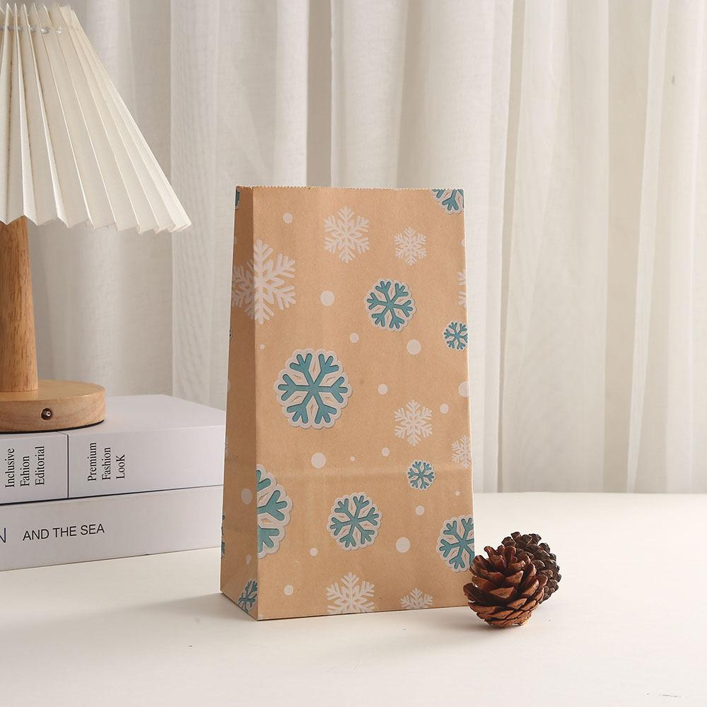 24*13*8cm Christmas Kraft Paper Bag Natural Kraft Gift Bag Christmas Eve Gift Packaging Bag Gift Bag