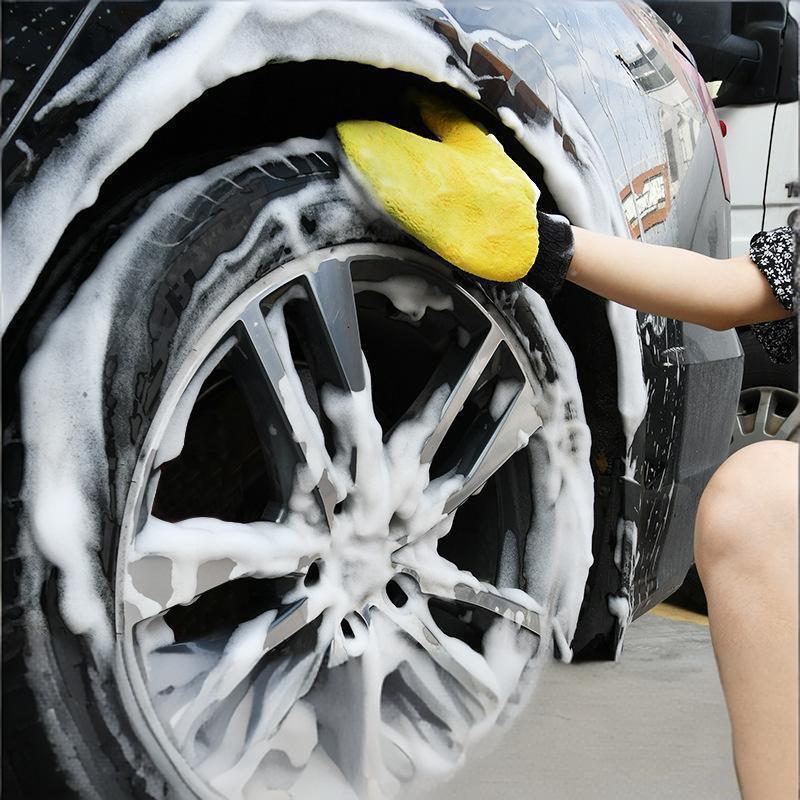 Soft Double-Sided Fleece Microfiber Car Washing Gloves Chenille Drying Cloth Thickened Cleaning Glove For Car Body Window Tire
