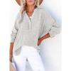 Women's Solid Color Single Breasted Long Sleeved Shirt Top