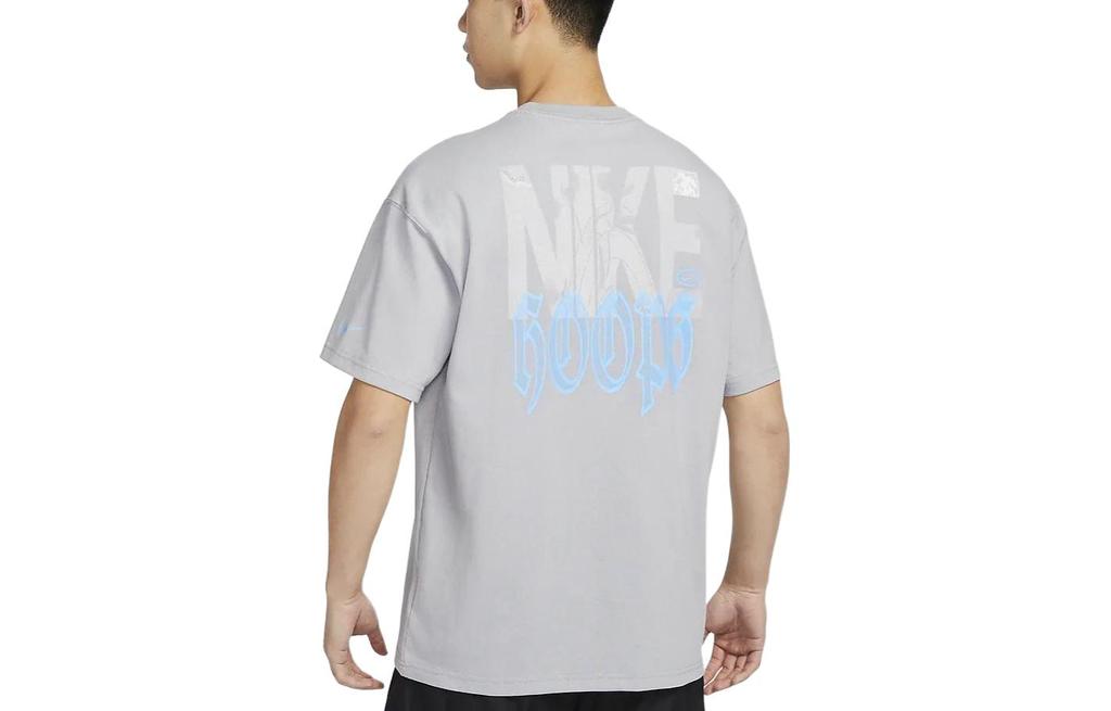 Nike T Shirts Men's Wolf Gray Crew Neck Moderate Straight Fit FQ4899-012