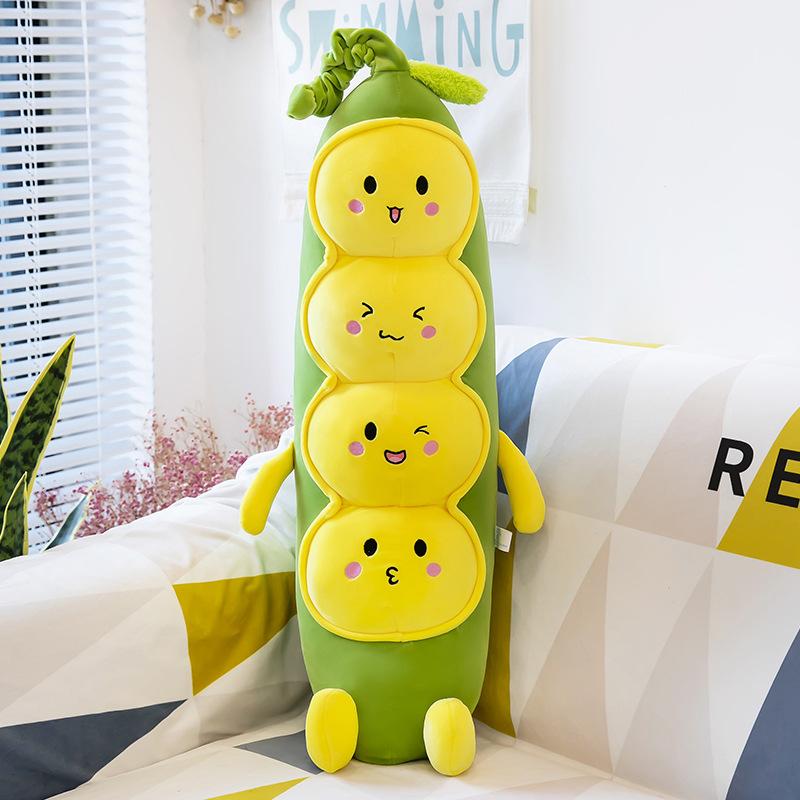 

Pea Pillow Plush Toy Long Sleeping Doll Girl Birthday Gift Caterpillar 60cm（0.3kg） жовтий