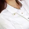 Women Office Career Formal Revit Studded Collar Button Up Blouse OL Shirt Top