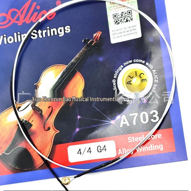 Alice A703 Violin String Set - Includes 1st, 2nd, 3rd, and 4th Strings and Accessories