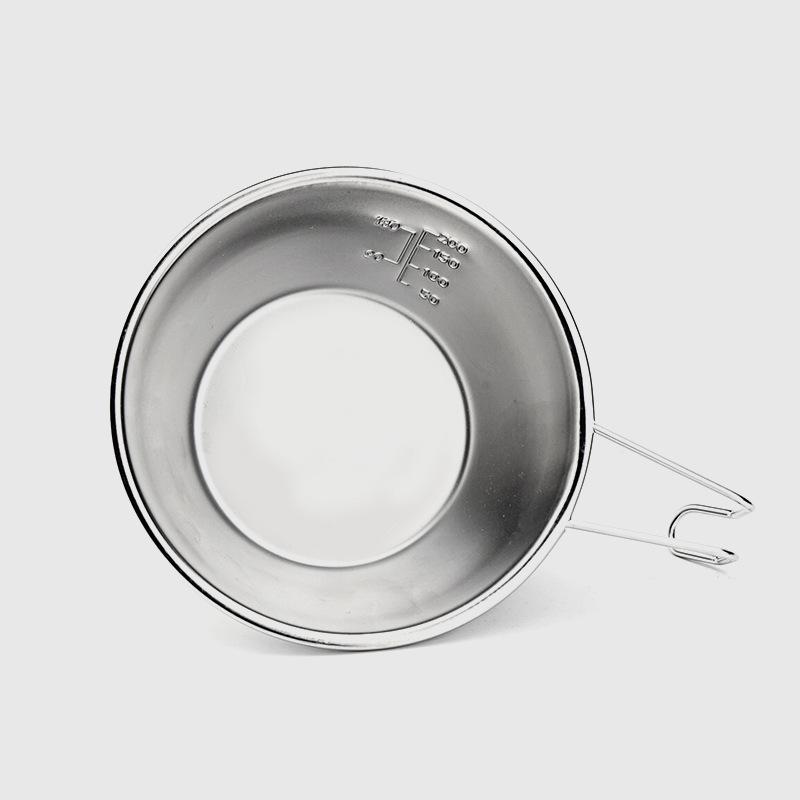 Outdoor Camping Bowls 304 Stainless Steel Snow Pull Bowl Folding Multifunctional Picnic Camping Tableware