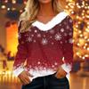 Long Sleeve Shirts For Women Cute Tops Christmas Prints Tees Blouses Casual Plus Size Basic Tops Pullover
