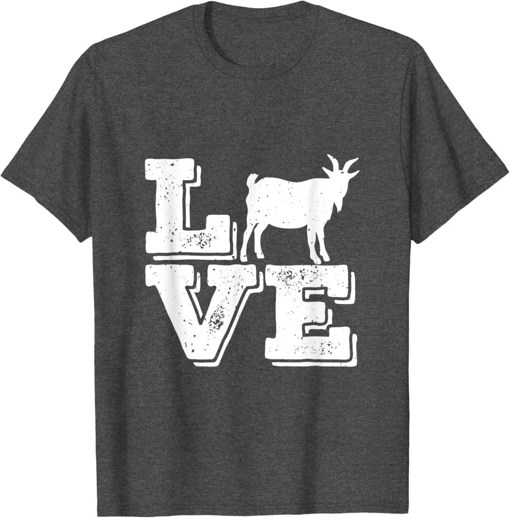 Goat Love Graphic Tee Men Funny Farm Animal Lover Casual Cotton TShirt
