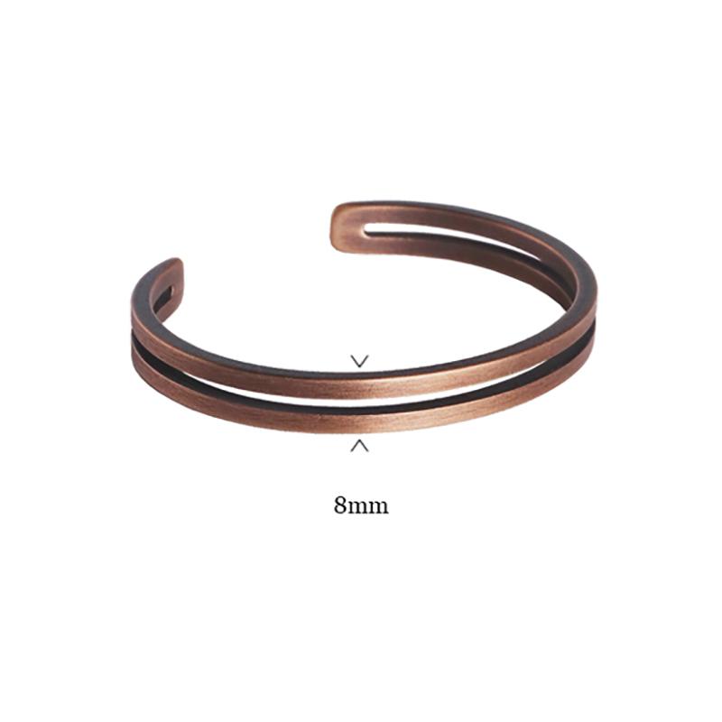 Bracciale in Metallo Fatto a Mano in Rame Puro Rustico Vintage Punk Unisex Bracciale a Manetta Intagliato Fatto a Mano Gioielli Fatti a Mano Uomo Donna Regalo