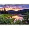 Sunset Lake Forest Wall Mural Golden Sky Nature Landscape Wallpaper Home Decor
