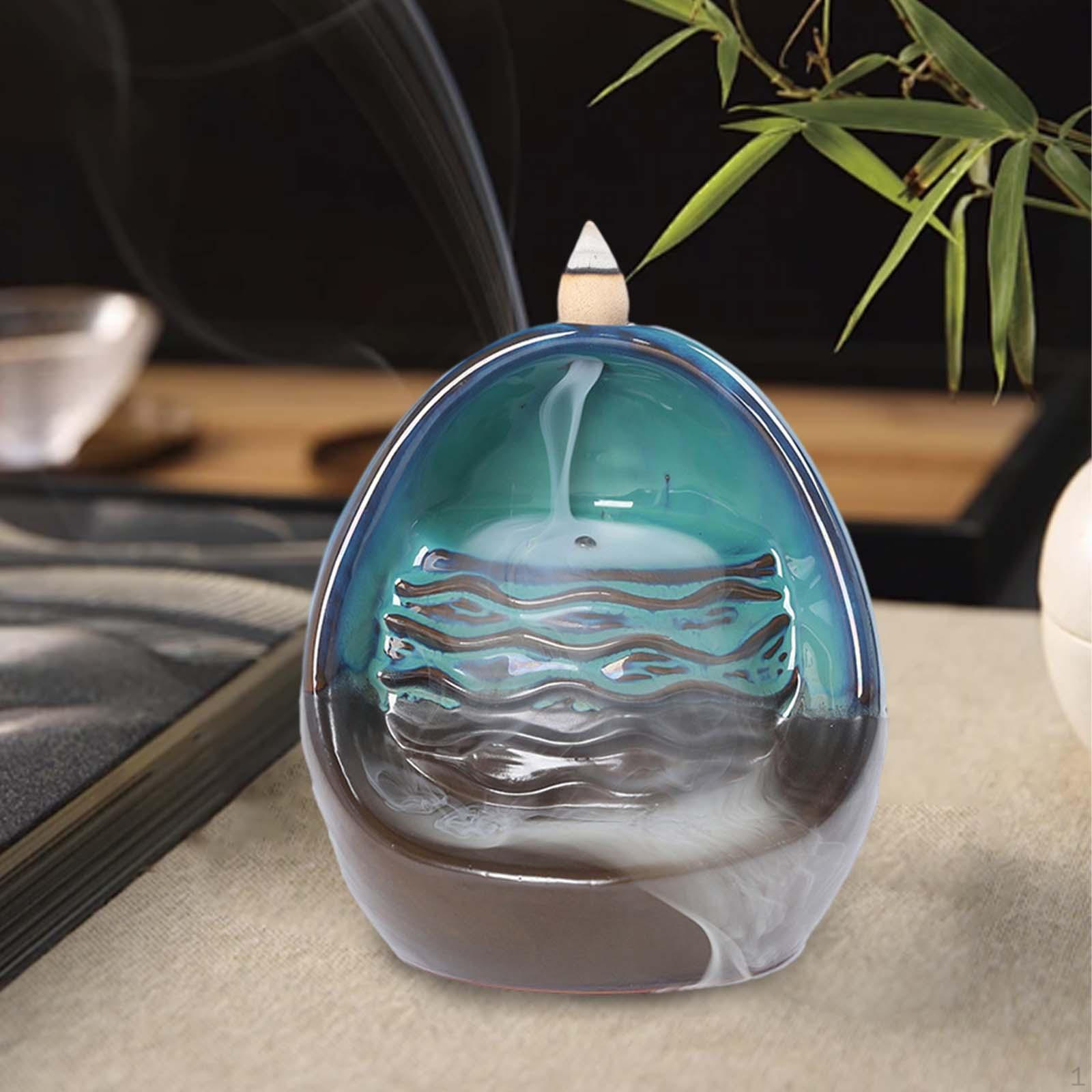 

Курильница с обратным потоком, керамический держатель, ремесленный подарок, домашний декор, ароматический орнамент для медитации синий