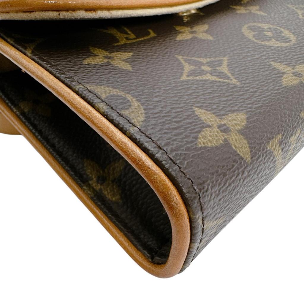 LOUIS VUITTON Monogram Florentine Waist bag Pochette Monogram canvas Brown Used