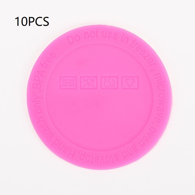 

10 шт. Круглые резиновые подставки, самоклеящиеся наклейки на дно чашки, противоскользящие, защищающие от ожогов, защитные накладки для стаканов розовый