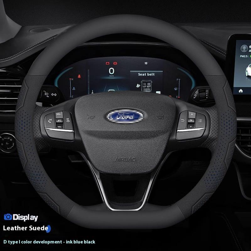Carbon Fiber Suede Steering Wheel Cover for Ford Focus F150 Mondeo Fiesta Kuga Edge Ecosport Explorer Escape Fusion Car Accessor