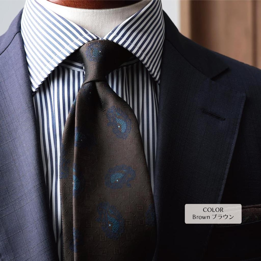 [Y&TAILOR] Necktie, Kyoto-made, Tango-made, Large Pattern, Square, Small Pattern, Paisley Weave Series, 100% Silk, High-Quality, Made in Japan,