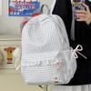 Schultasche neues Mädchen karierter Rucksack Schülerin Koreanischer Ins kleiner frischer und leichter Mittelschüler Schultasche Campus Rucksack