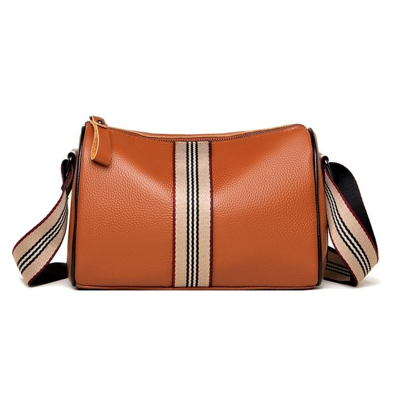 Leather women's bags new trendy fashion simple large capacity shoulder messenger bag first layer cowhide pillow bag