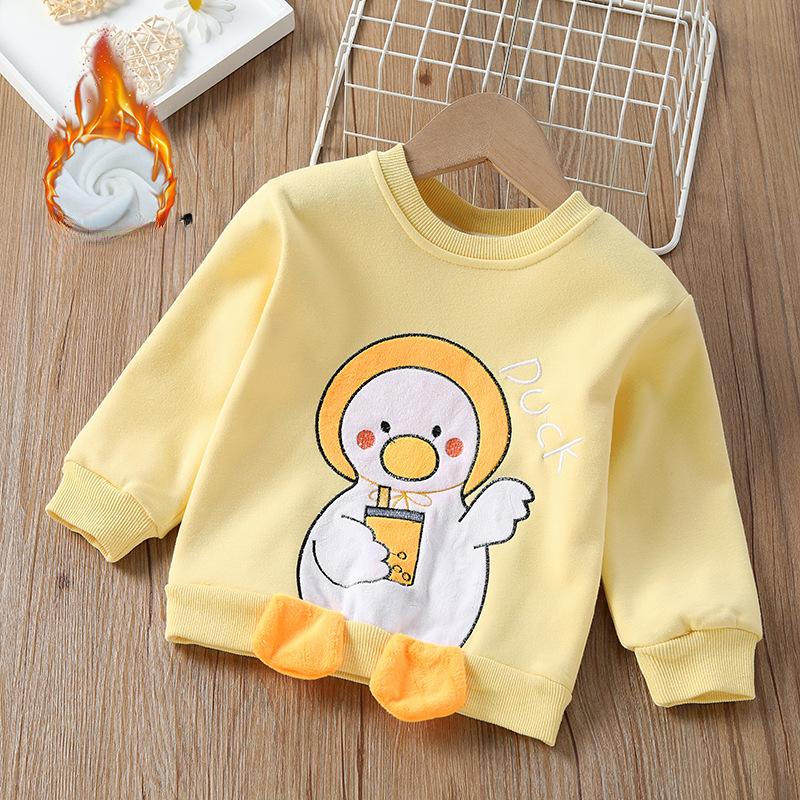 

Детская мода плюс кашемировая толстовка с капюшоном на осень и зиму для девочек с рисунком повседневная рубашка с длинным рукавом 80cm