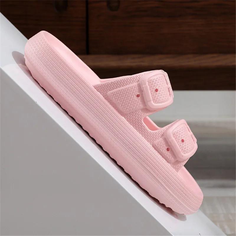 Fashion Rimocy 2025 Fashion Summer Slippers Women Indoor EVA Soft Sole Slides Women's Sandals Buckle Platform Flip Flops Shoes Woman 45