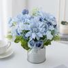 1 stk Kunstige blomster Bryllup Hjem Soveromsdekorasjon Brudebukett Hage Falske Silkeroser Hortensiaer Vase For Bord Utendørs
