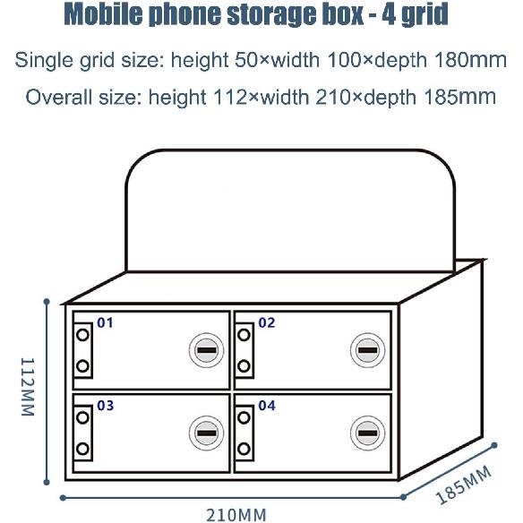 

Ящик для хранения мобильных телефонов Шкаф для хранения мобильных телефонов, Ящик с замком для мобильных телефонов с дверными замками и ключами, Акриловый шкафчик для сотрудников Держатель для мобильных телефонов, Ячейка 4 Slots