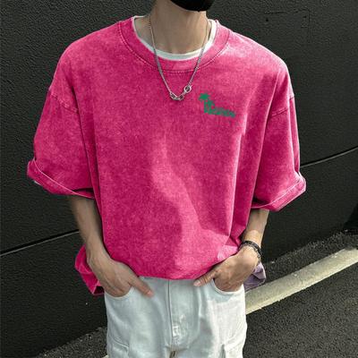 100% Cotton Acid Washed Vintage Short Sleeve T Shirt Vacation Streetwear HipHop Harajuku Oversized T Shirts