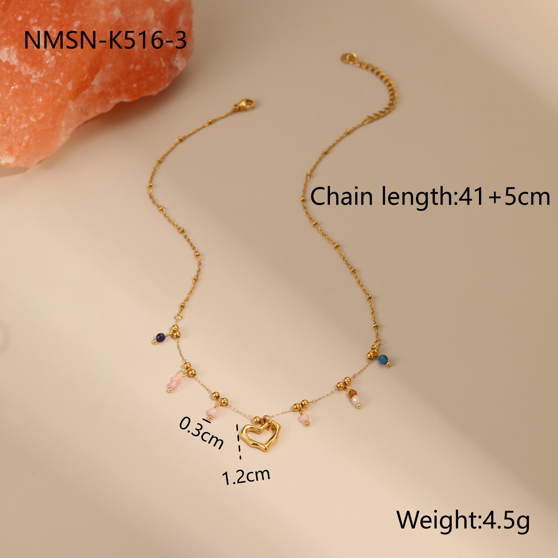 GEMCHIC Women s Gold Heart Pendant Necklace with Beads Stainless Steel Clavicle Chain