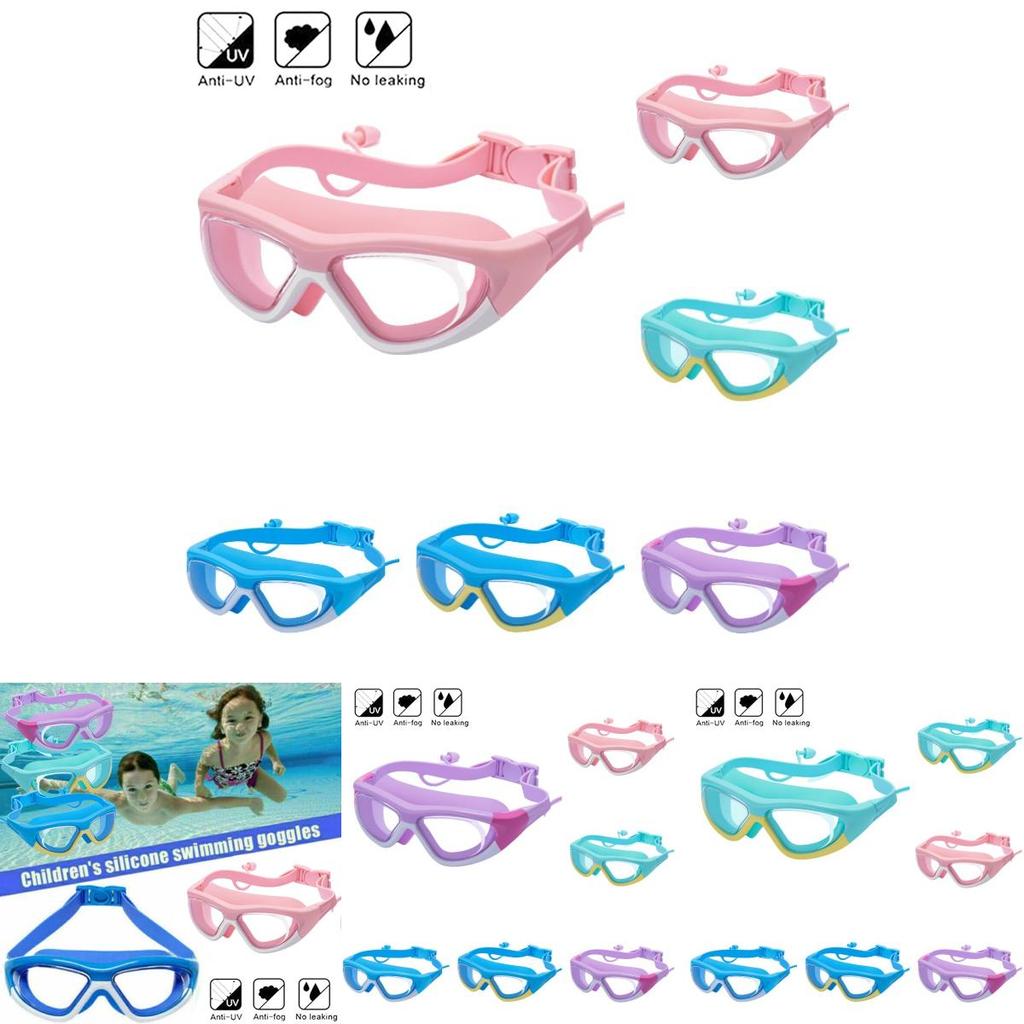 Anti-fog Swimming Goggles For Kids With Ear Plugs And Uv Protection No Leaking