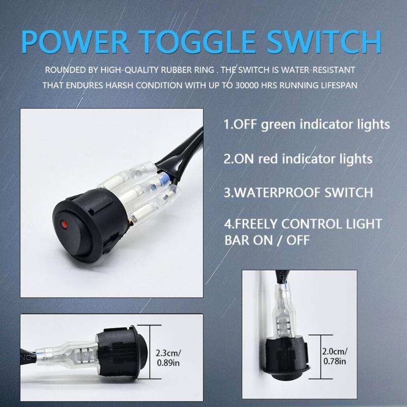 Car Boat Truck Headlight Wiring Harness with 2 Plugs Power up to 300W Worklight High Power Switch Wiring Set Waterproof