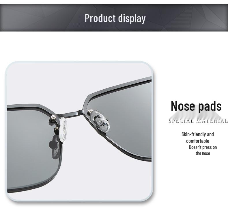 Trendy European & American Large Frame Street Style Polarized Metal Sunglasses for Outdoor Casual Wear
