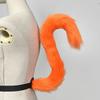 Furry Faux Furs Cats Ears Headbands Foxes Tail Animal Cosplay Costume Plush Alien Creature Costume Accessory for Roleplay Looks, Cosplay Gatherings,