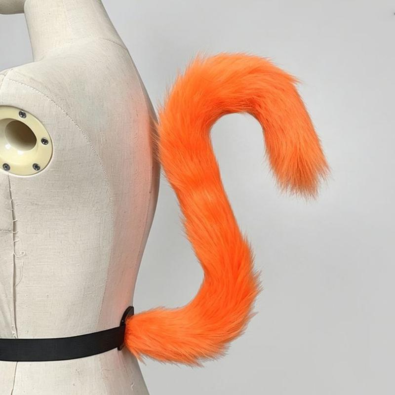 Furry Faux Furs Cats Ears Headbands Foxes Tail Animal Cosplay Costume Plush Alien Creature Costume Accessory for Roleplay Looks, Cosplay Gatherings,