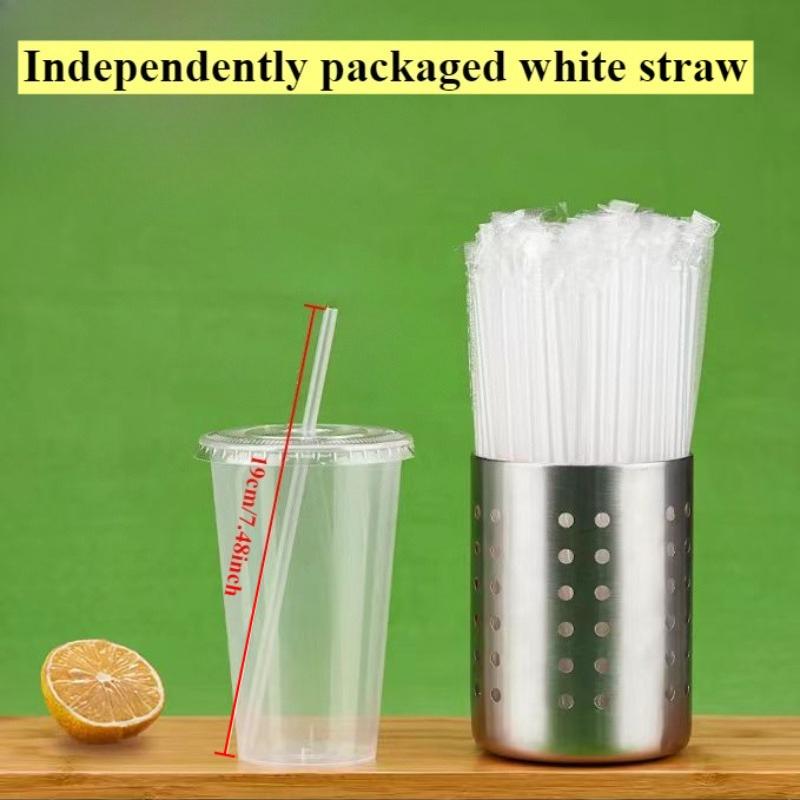 50/100Pcs Clear Disposable Plastic Straws Individually Wrapped Party Supplies for Restaurants Cafes, Events, Cafe Supplies