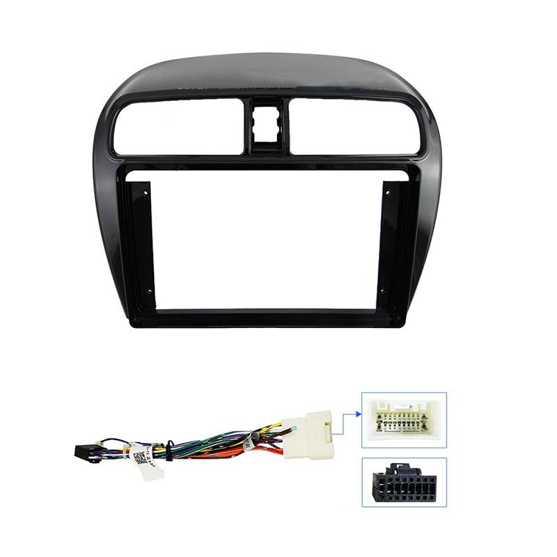 For MITSUBISHI Mirage Spacestar Attrage 2012-2018 2 Din  9 Inch Panel DVD GPS MP5 Android Player Dash Frame  Car Accessories