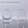 Set of 6 Transparent Square Glasses: Wine, Whiskey, Beer, Water - Thick Tempered Glass Cups
