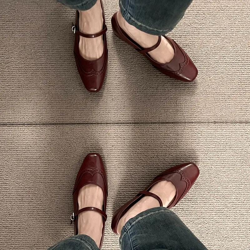 2024 New Lightweight Spring and Summer Small Leather Shoes Single Shoes Silver Mouth Temperament Mary Jane Shoes Women