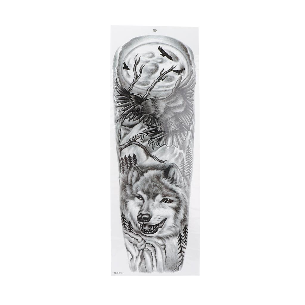 9Pcs Full Arm Tattoo Sticker Waterproof Temporary Long Lasting Large Pattern Tattoo Stickers