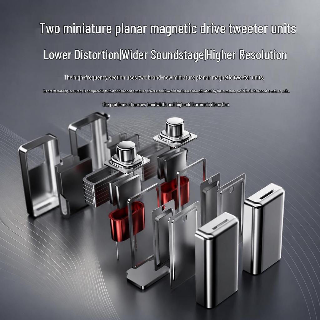 Dual-Eisen HiFi Hybrid In-Ear-Kopfhörer mit dynamischen Treibern & Balanced Armature für Mobiltelefone