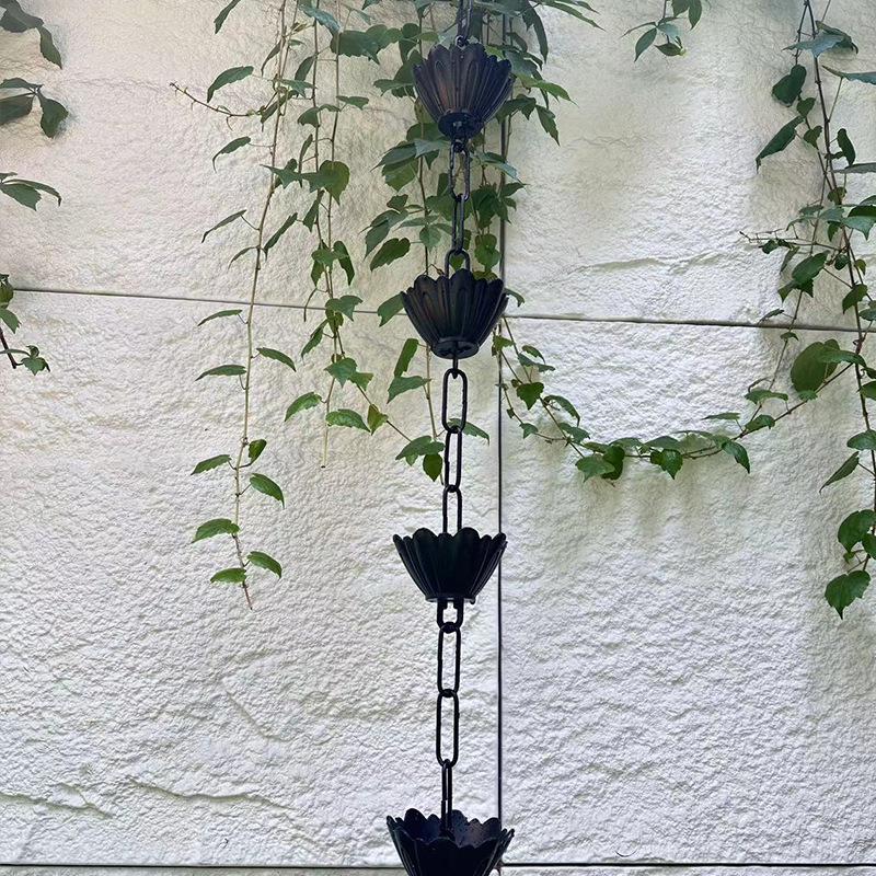 Aluminum Alloy Rain Chain for Courtyards and Villas - Decorative Western & Chinese Style Downspout Alternative