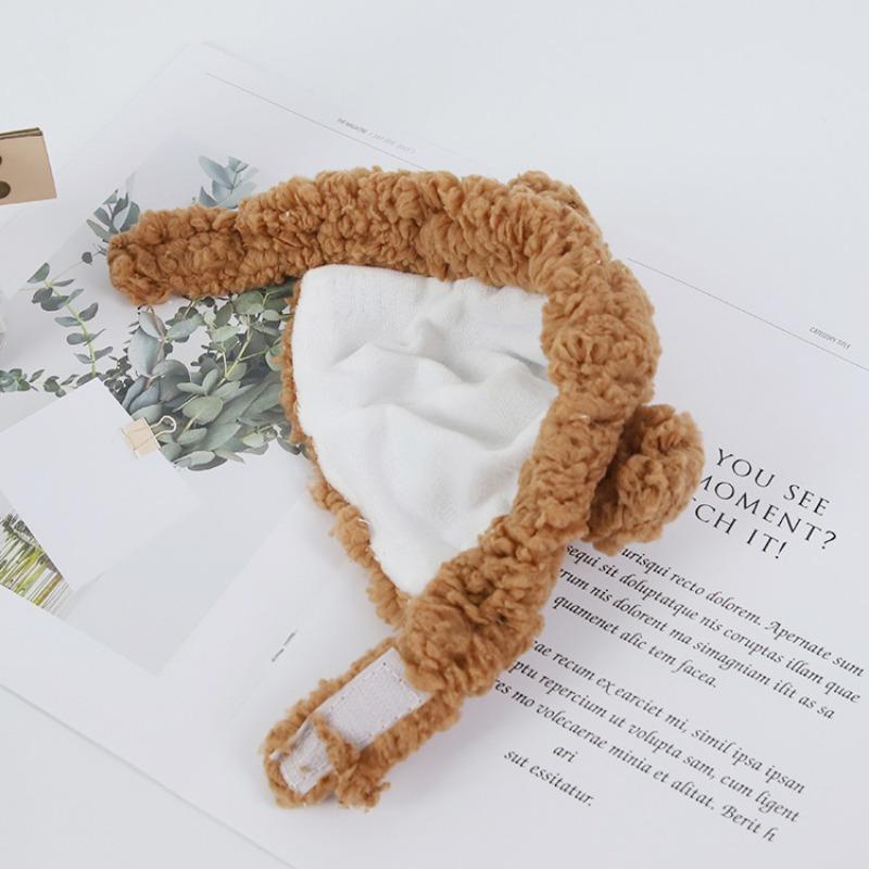 

Милый медведь кролик с капюшоном аксессуары для домашних животных кошка собака косплей кошачья шапка зимний милый новогодний щенок головной убор мягкий бархат товары для домашних животных Uniform size светло-коричневого