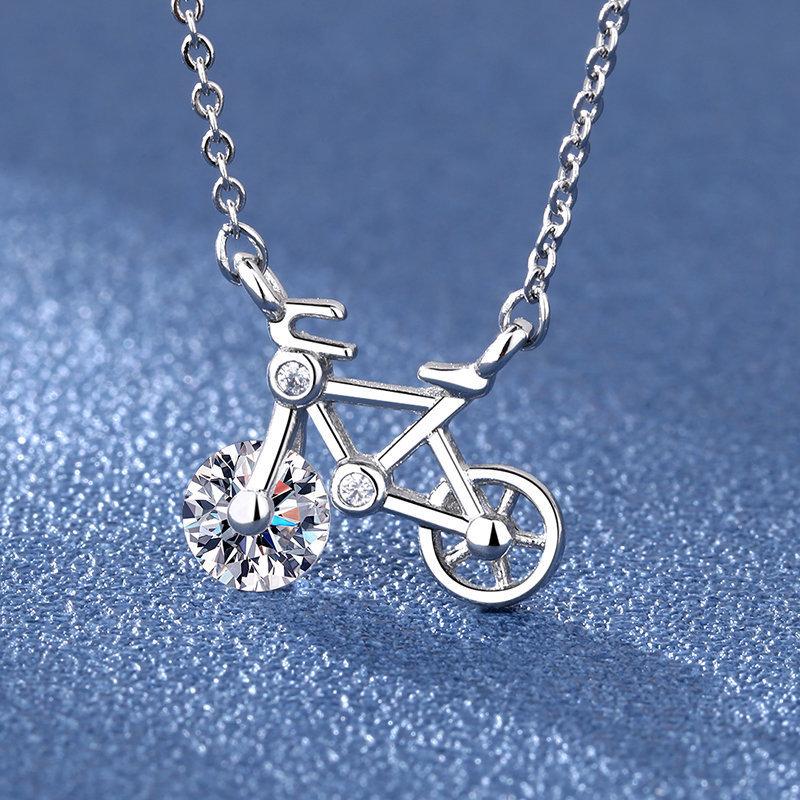 New Fashion 925 Sterling Silver Jewelry Round Zircon Pendants Necklaces Women Fine Semi Rhinestone Circle Clavicle Chain Choker