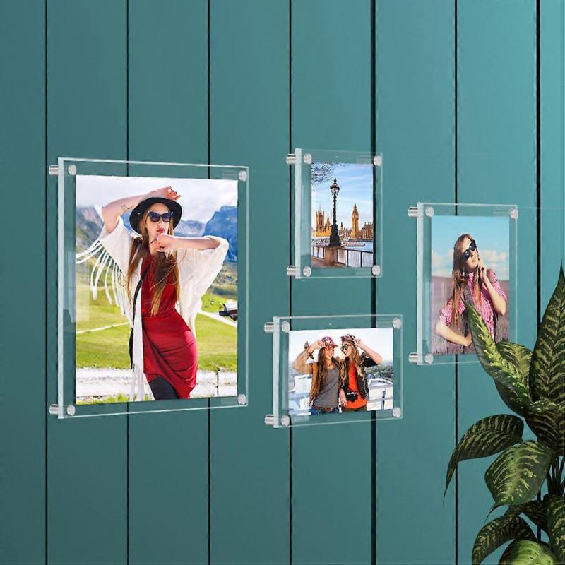 Photo Display Frameless Picture Frame Clear Picture Frame Modern Home Use 1Set
