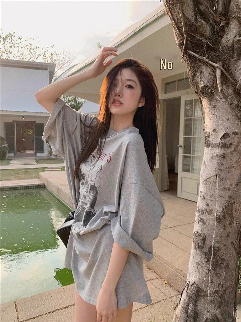 Unisex American Retro Loose-Fit Cotton T-Shirt, Plus Size, Short Sleeve, Summer Style for Couples