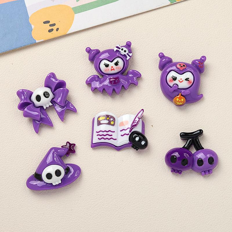 10 Pcs New Cartoon Halloween Book Bat Animal Series Resin Scrapbook Diy Jewelry Party Children Gift Hairpin Accessories A8